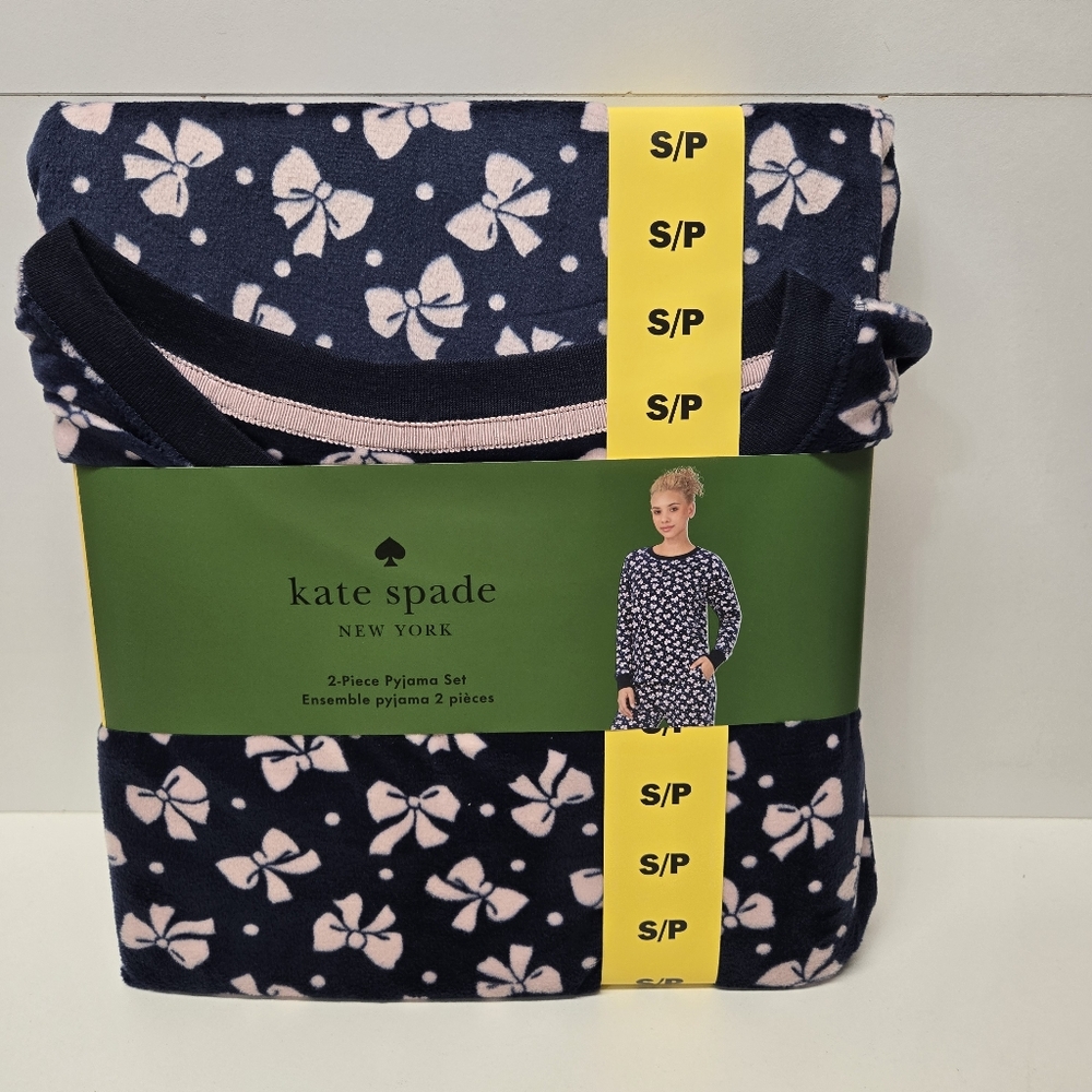 Kate Spade Pajama Set - Navy with Pink Bows